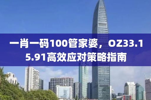 一肖一码100管家婆，OZ33.15.91高效应对策略指南