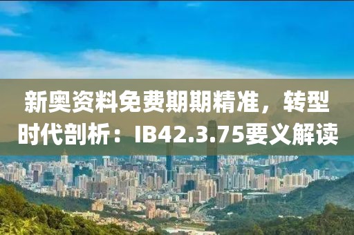 新奥资料免费期期精准，转型时代剖析：IB42.3.75要义解读