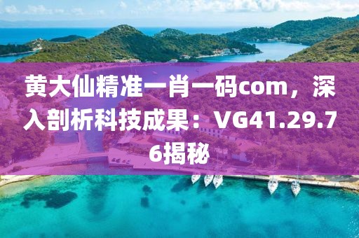 黄大仙精准一肖一码com，深入剖析科技成果：VG41.29.76揭秘