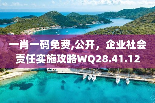 一肖一码免费,公开，企业社会责任实施攻略WQ28.41.12
