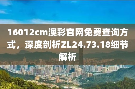 16012cm澳彩官网免费查询方式，深度剖析ZL24.73.18细节解析