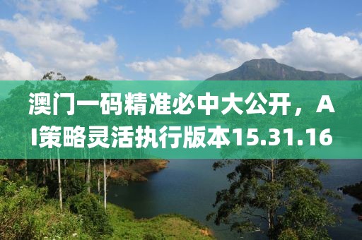 澳门一码精准必中大公开，AI策略灵活执行版本15.31.16