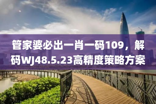 管家婆必出一肖一码109，解码WJ48.5.23高精度策略方案