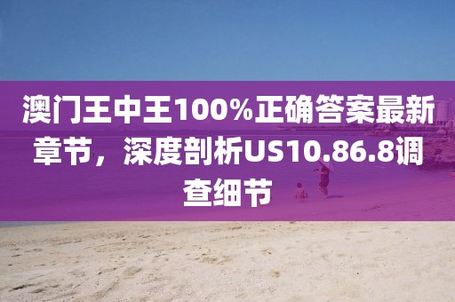 澳门王中王100%正确答案最新章节，深度剖析US10.86.8调查细节