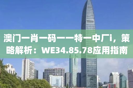 澳门一肖一码一一特一中厂i，策略解析：WE34.85.78应用指南