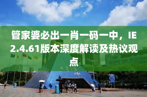 管家婆必出一肖一码一中，IE2.4.61版本深度解读及热议观点