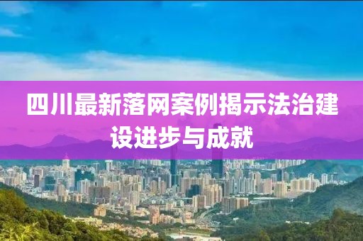 四川最新落网案例揭示法治建设进步与成就