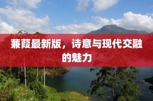 蒹葭最新版，诗意与现代交融的魅力