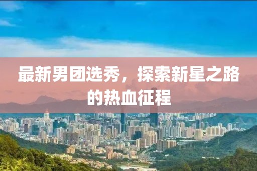 最新男团选秀，探索新星之路的热血征程