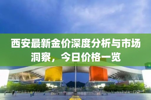 西安最新金价深度分析与市场洞察，今日价格一览