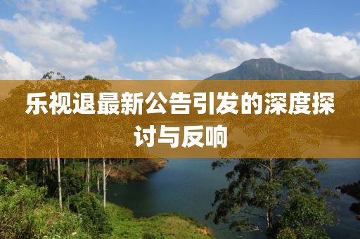乐视退最新公告引发的深度探讨与反响