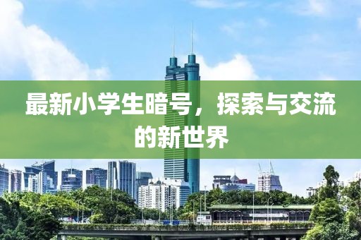最新小学生暗号，探索与交流的新世界