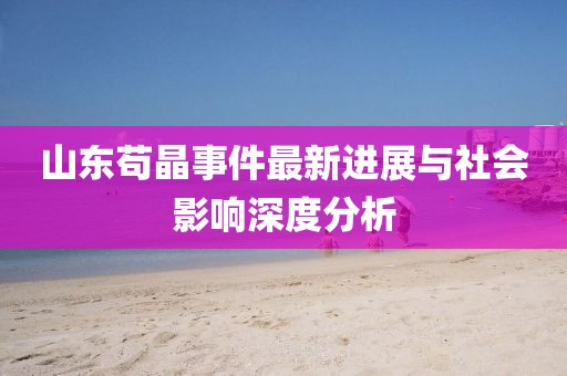 山东苟晶事件最新进展与社会影响深度分析