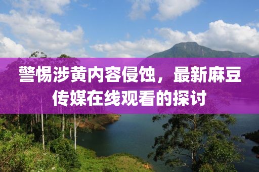 警惕涉黄内容侵蚀，最新麻豆传媒在线观看的探讨