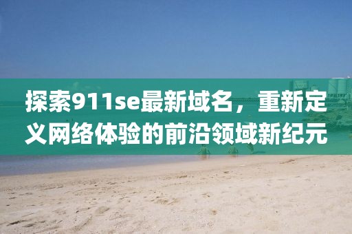 探索911se最新域名，重新定义网络体验的前沿领域新纪元