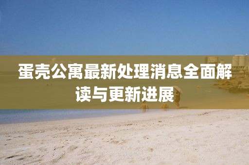 蛋壳公寓最新处理消息全面解读与更新进展