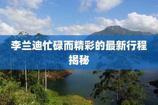 李兰迪忙碌而精彩的最新行程揭秘