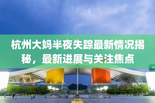 杭州大妈半夜失踪最新情况揭秘，最新进展与关注焦点