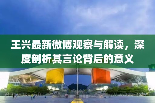 王兴最新微博观察与解读，深度剖析其言论背后的意义