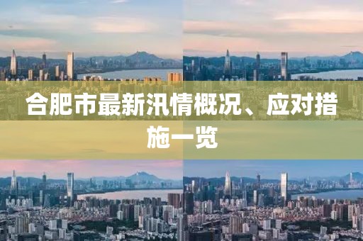 合肥市最新汛情概况、应对措施一览