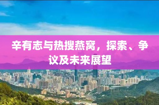 辛有志与热搜燕窝，探索、争议及未来展望