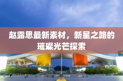 赵露思最新素材，新星之路的璀璨光芒探索