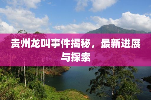 贵州龙叫事件揭秘，最新进展与探索
