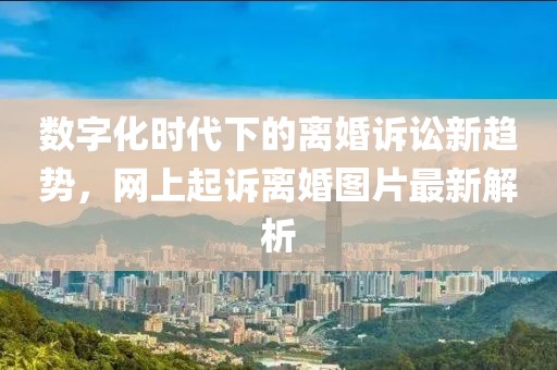 数字化时代下的离婚诉讼新趋势，网上起诉离婚图片最新解析