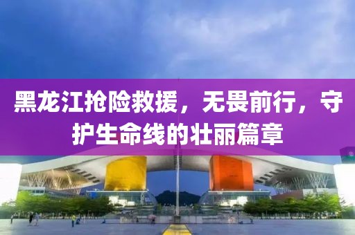 黑龙江抢险救援，无畏前行，守护生命线的壮丽篇章