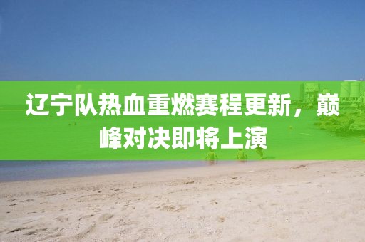 辽宁队热血重燃赛程更新，巅峰对决即将上演