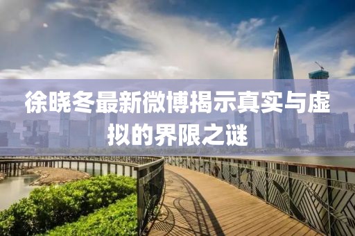 徐晓冬最新微博揭示真实与虚拟的界限之谜