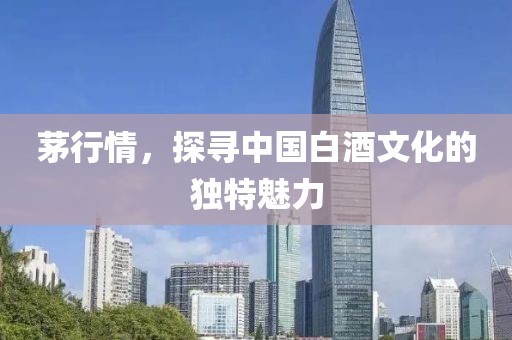 茅行情，探寻中国白酒文化的独特魅力