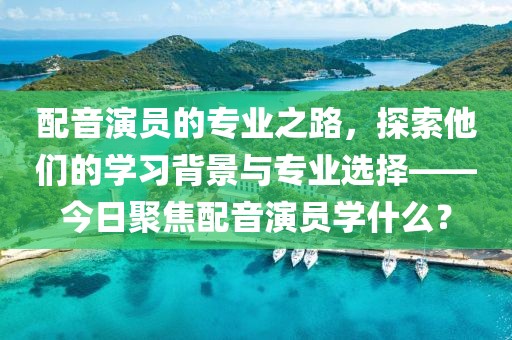 配音演员的专业之路，探索他们的学习背景与专业选择——今日聚焦配音演员学什么？