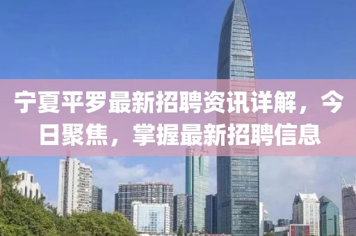 宁夏平罗最新招聘资讯详解，今日聚焦，掌握最新招聘信息