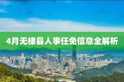4月无棣县人事任免信息全解析