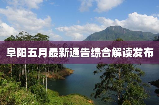 阜阳五月最新通告综合解读发布