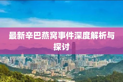 最新辛巴燕窝事件深度解析与探讨
