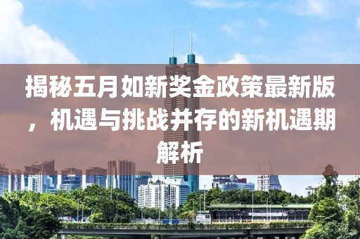 揭秘五月如新奖金政策最新版，机遇与挑战并存的新机遇期解析