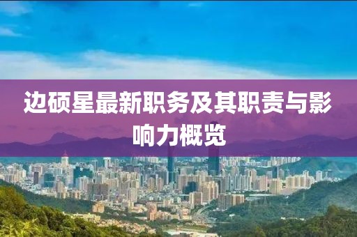 边硕星最新职务及其职责与影响力概览
