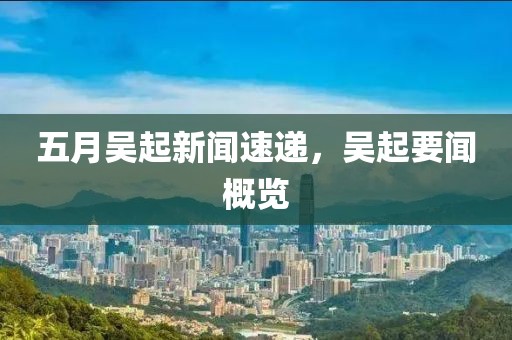 五月吴起新闻速递，吴起要闻概览