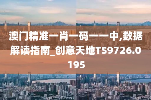 澳门精准一肖一码一一中,数据解读指南_创意天地TS9726.0195