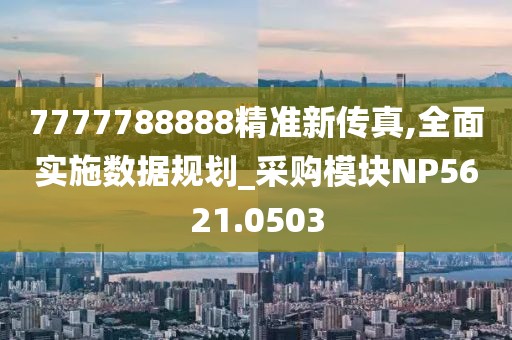 7777788888精准新传真,全面实施数据规划_采购模块NP5621.0503