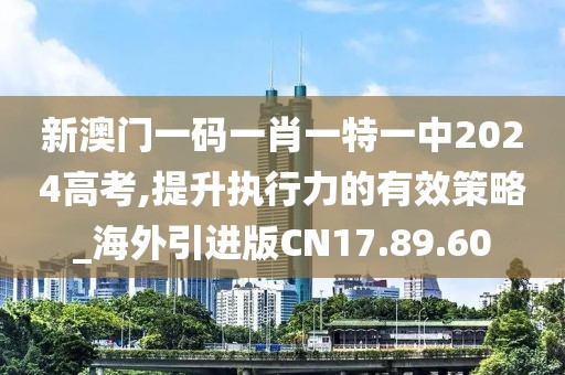新澳门一码一肖一特一中2024高考,提升执行力的有效策略_海外引进版CN17.89.60