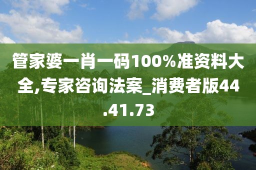 管家婆一肖一码100%准资料大全,专家咨询法案_消费者版44.41.73