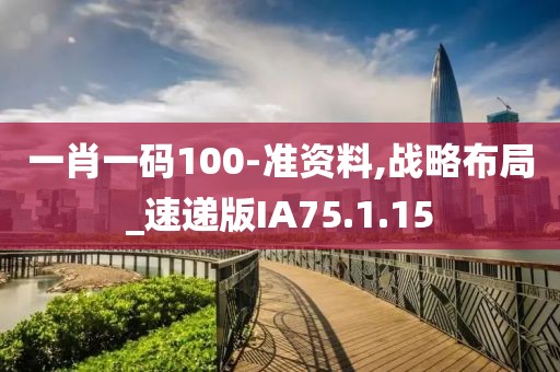 一肖一码100-准资料,战略布局_速递版IA75.1.15