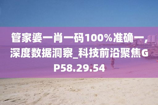 管家婆一肖一码100%准确一,深度数据洞察_科技前沿聚焦GP58.29.54