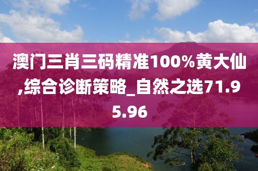 澳门三肖三码精准100%黄大仙,综合诊断策略_自然之选71.95.96