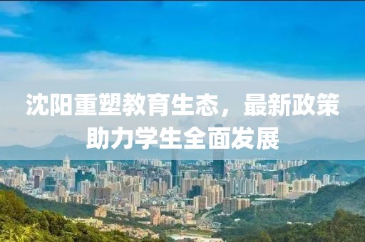 沈阳重塑教育生态，最新政策助力学生全面发展
