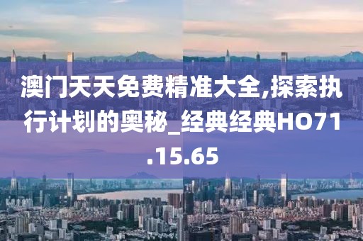 澳门天天免费精准大全,探索执行计划的奥秘_经典经典HO71.15.65