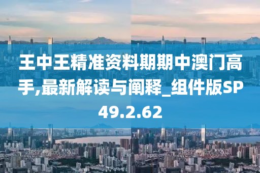 王中王精准资料期期中澳门高手,最新解读与阐释_组件版SP49.2.62